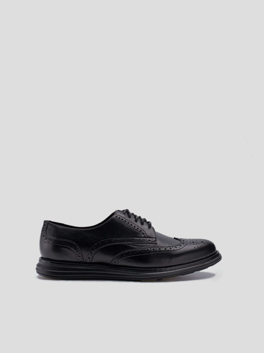 THE MODERN WINGTIPS SNEAKER - BLACK LEATHER