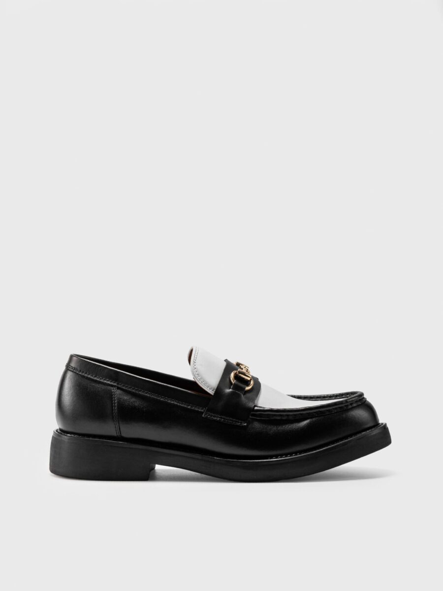 LOAFER HORSEBIT BLACK & WHITE LEATHER