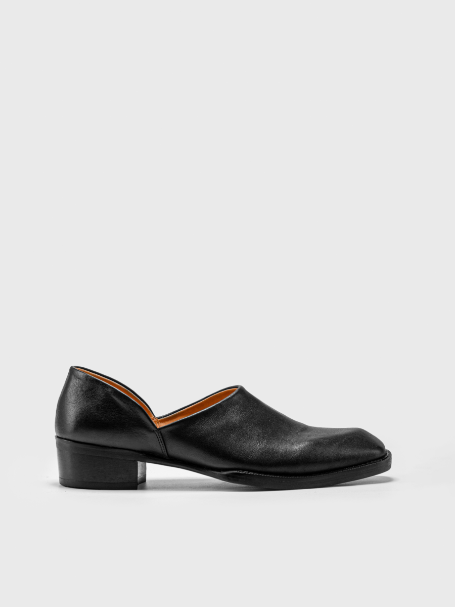 LOAFER SHADOW BLACK LEATHER | SQUARE TOE