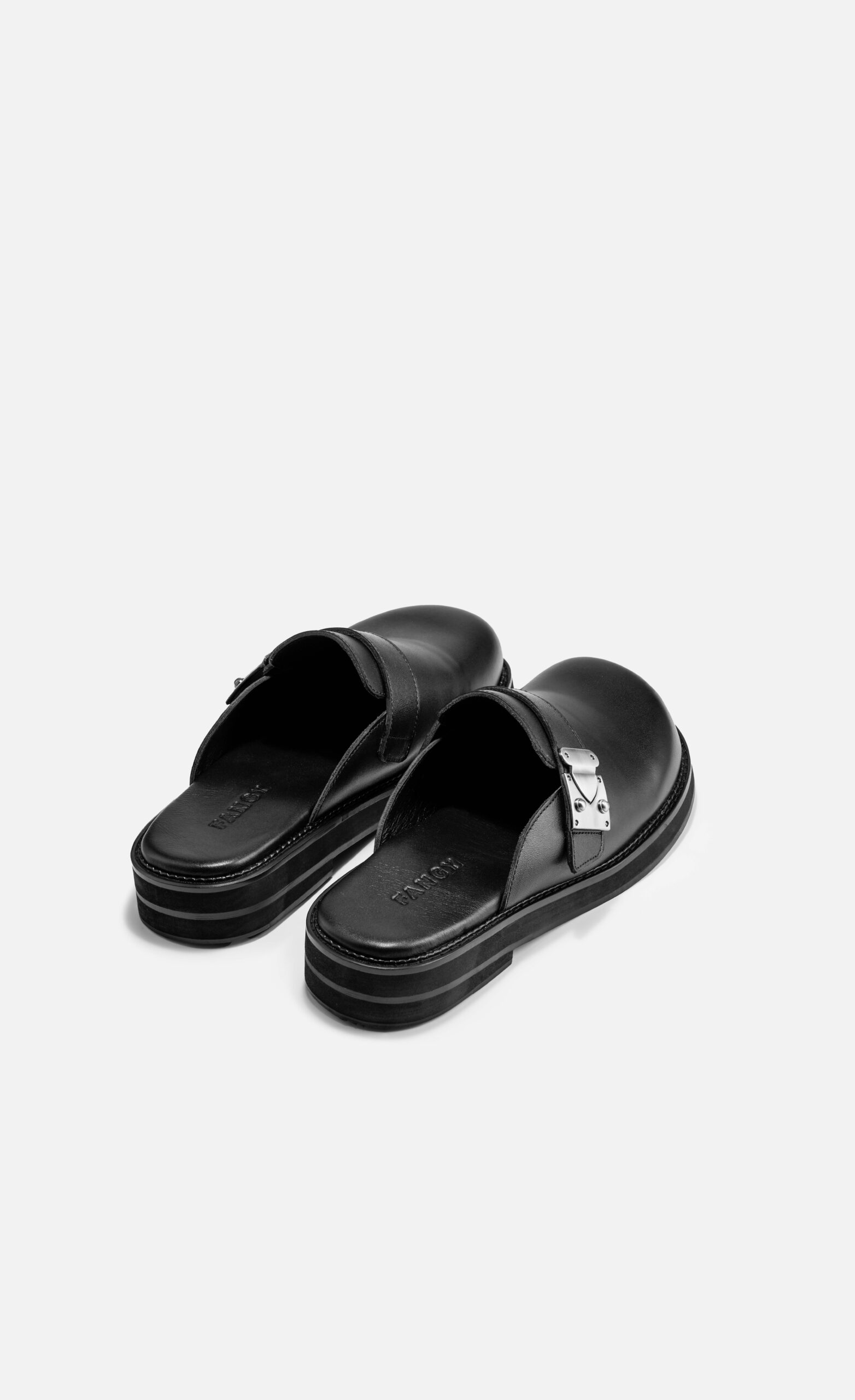 URBAN MULES BLACK LEATHER - Ảnh 3